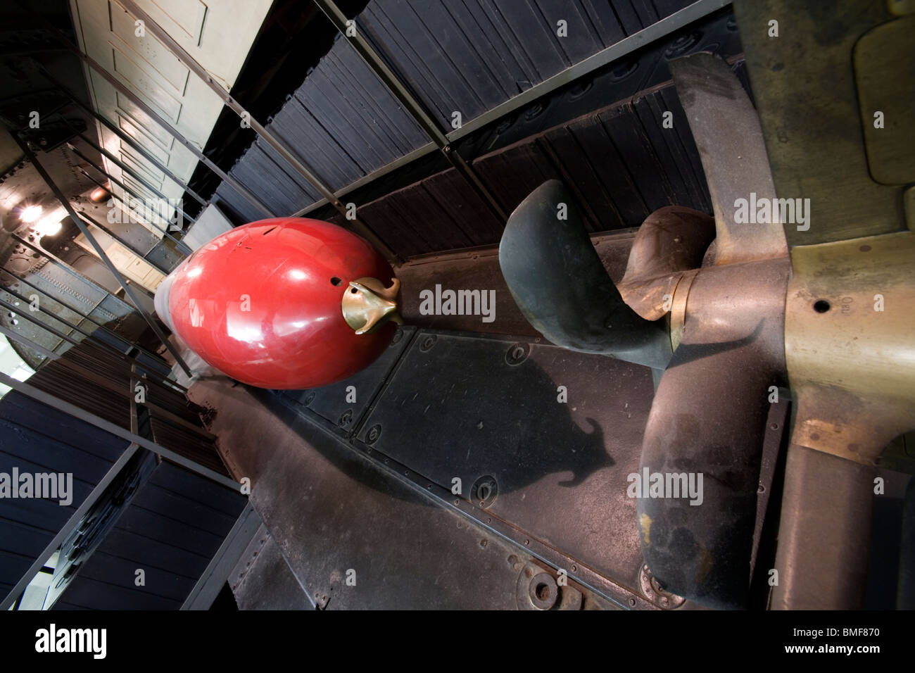 Torpedo Raum und Batterieraum im U-Boot u-1 1906 u-Boot-Deutsches Museum, Museumsinsel, München, Deutschland Stockfoto