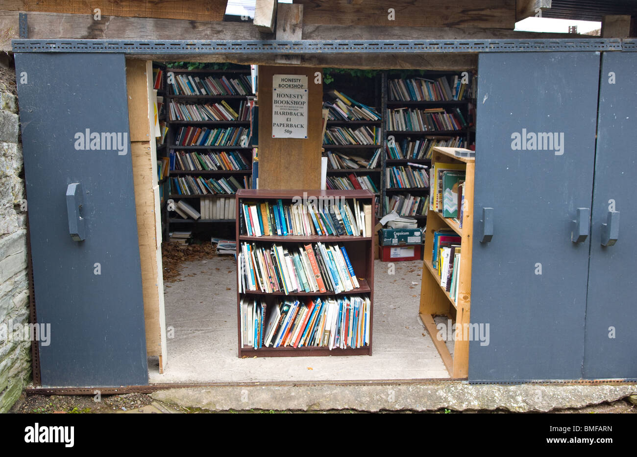 Bücher zum Verkauf an das Heu auf Wye Buchausstellung Stockfoto