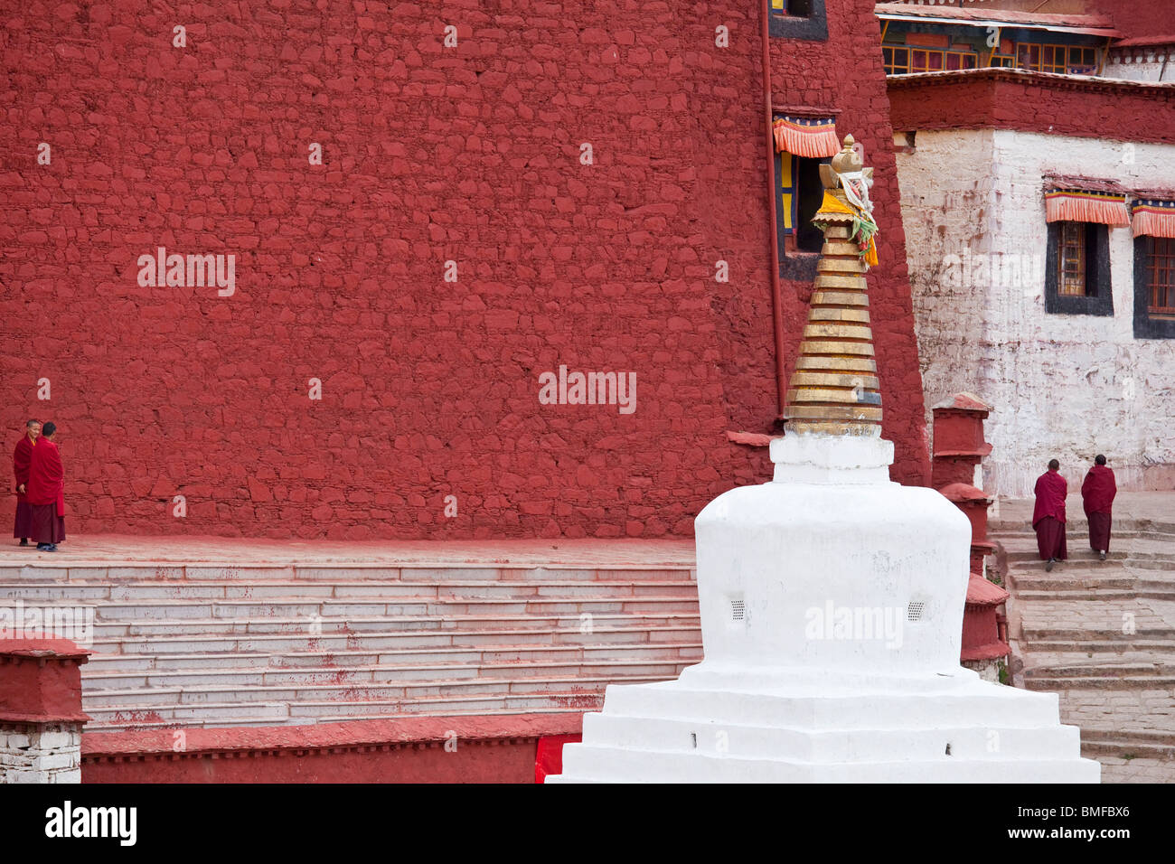 Das Kloster Ganden in der Nähe von Lhasa, Tibet Stockfoto