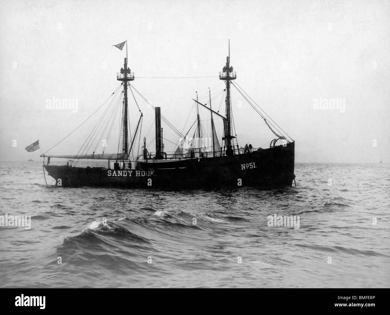 Sandy Hook Nummer 51 Feuerschiff, um 1900 Stockfoto