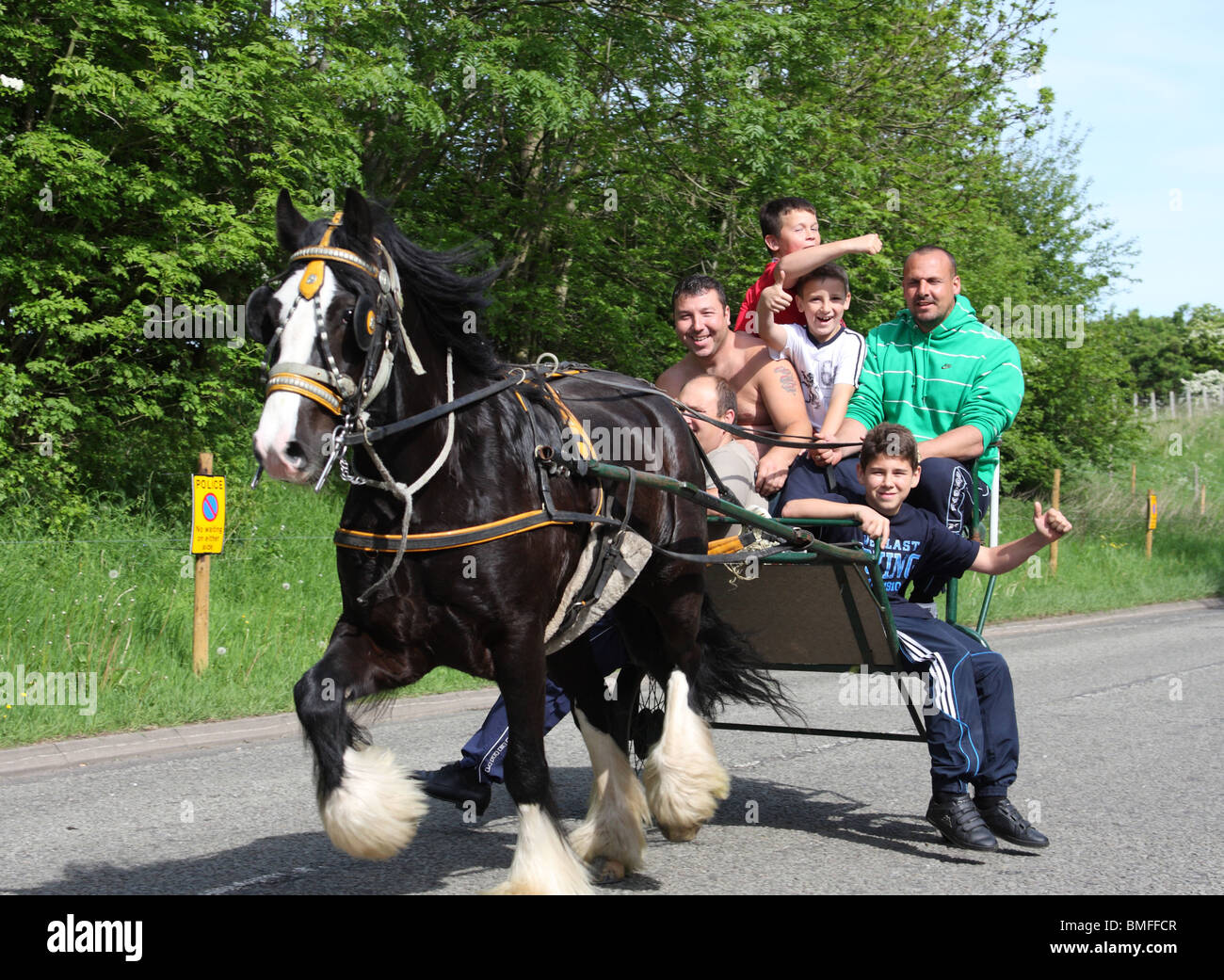 Reisende am Appleby Horse Fair, Appleby In Westmorland, Cumbria, England, Großbritannien Stockfoto