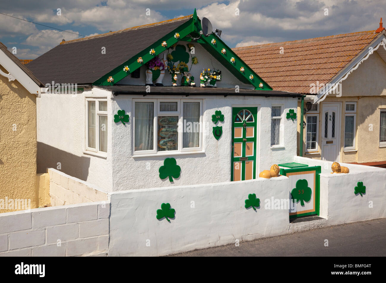 ein Haus in Jaywick Sands, Essex, UK Stockfoto