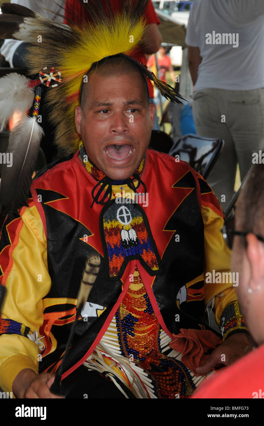 Eine indianische Trommeln am 27. jährlichen Pow Wow und Indian Festival in Waldorf, Md Stockfoto