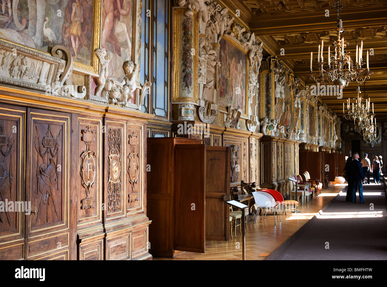 INTERIEUR, DAS SCHLOSS VON FONTAINEBLEAU (16 K), FRANKREICH Stockfoto