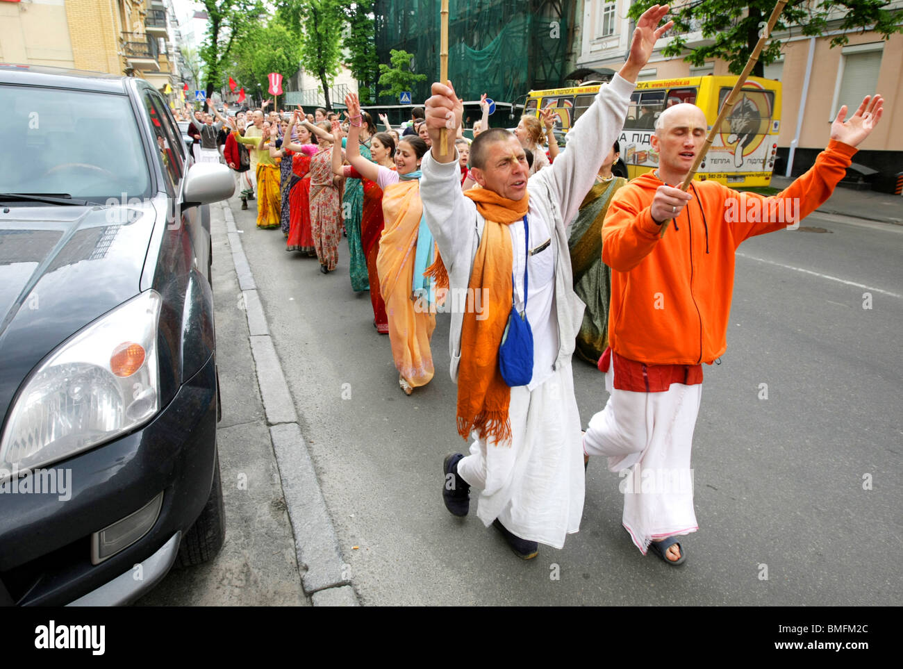 Hare-Krishna-Anhänger Stockfoto