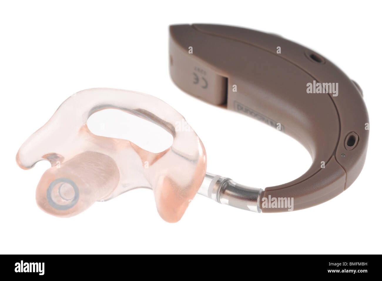 Hörgeräte, digitale Hörgeräte auf einem "weißen Hintergrund" Stockfoto