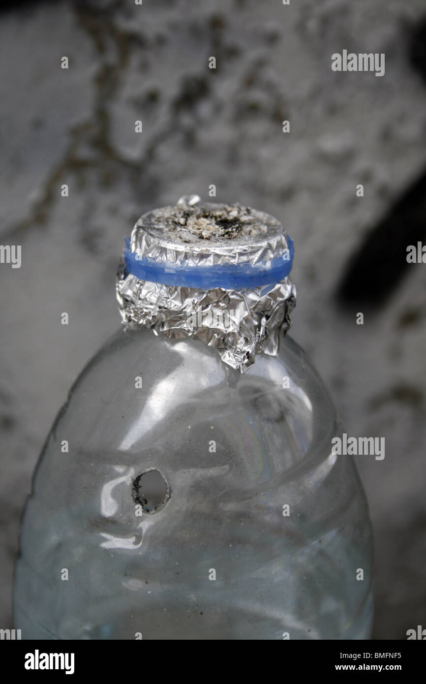 hausgemachte Bong für Drogenkonsum verwendet Stockfoto