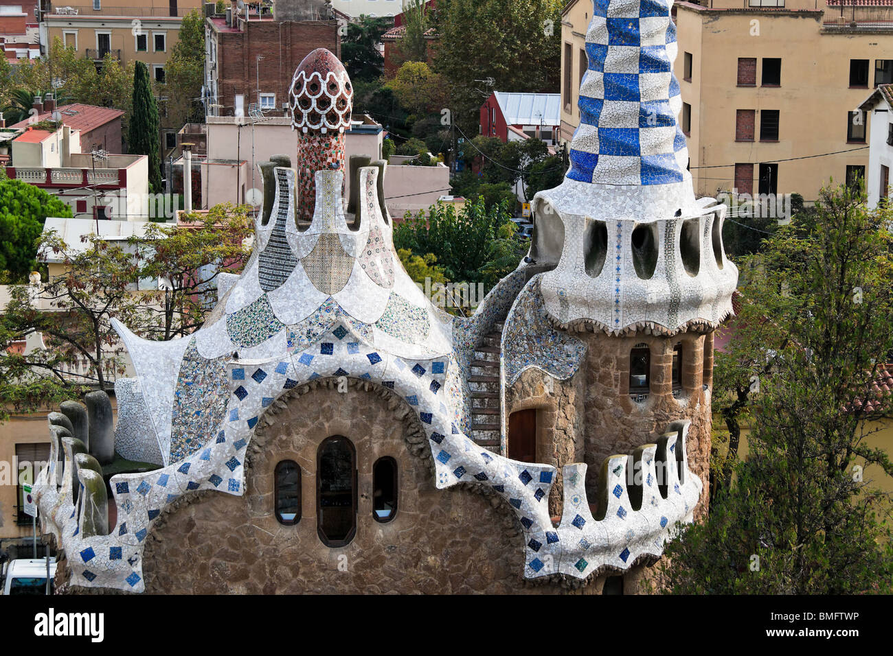 Barcelona - Parc Güell von Gaudi Stockfoto