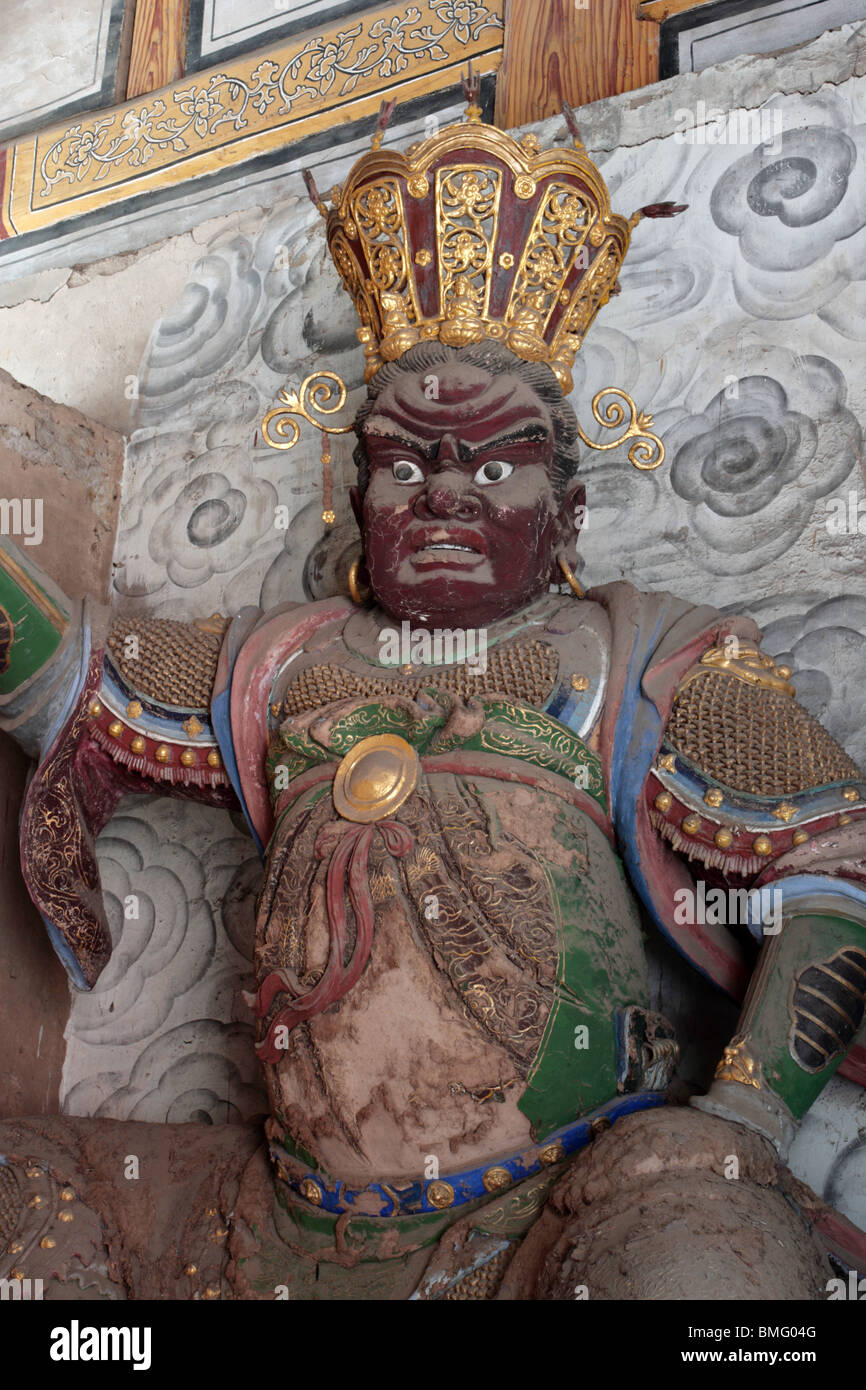 Statuen der vier himmlischen Könige, Jinci Tempel, Taiyuan, Provinz Shanxi, China Stockfoto