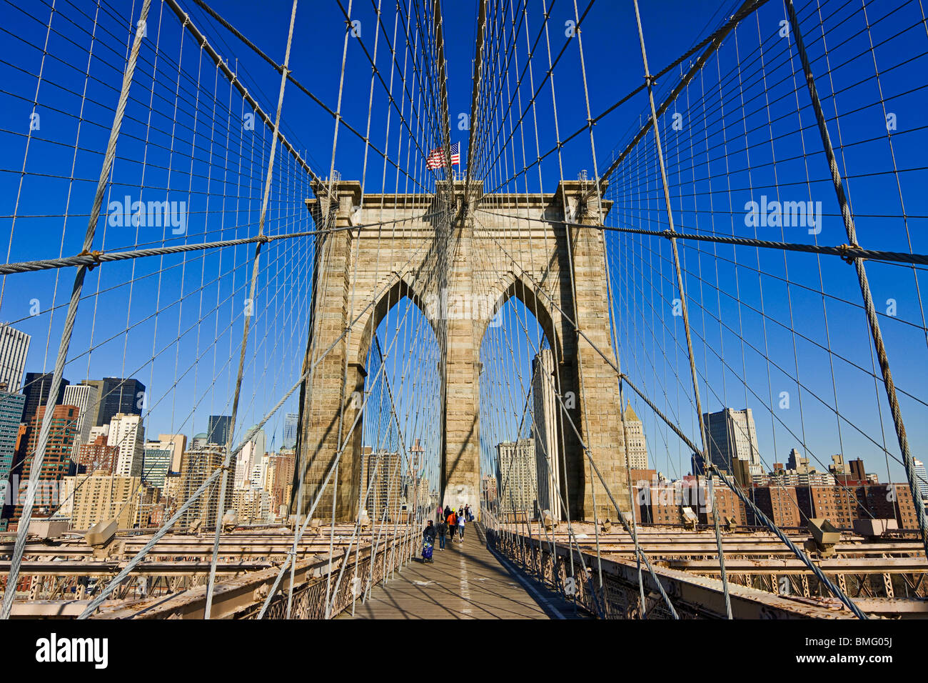 Brooklyn Bridge, New York City. Stockfoto