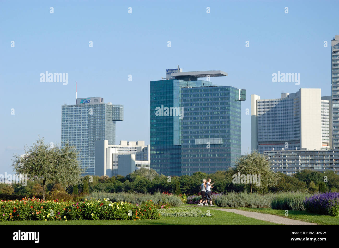 Donau City Donau Park Vienna Stockfoto