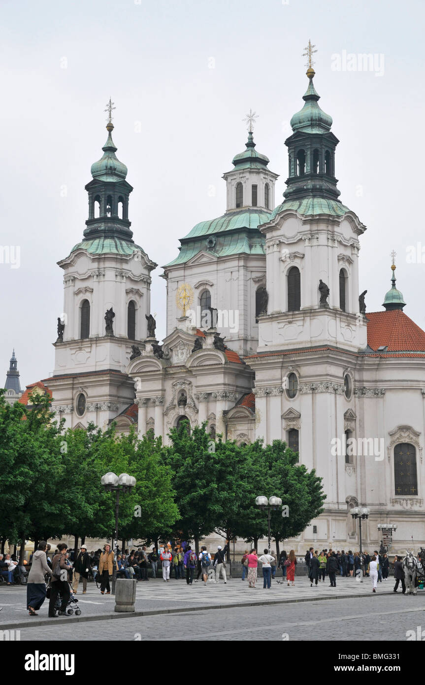 Gebäude der St. Nicholas Church, Prag-Tschechische Republik-Ost-Europa Stockfoto