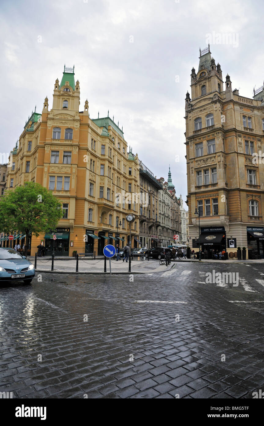 Platz und Gebäude, Prag-Tschechische Republik-Ost-Europa Stockfoto