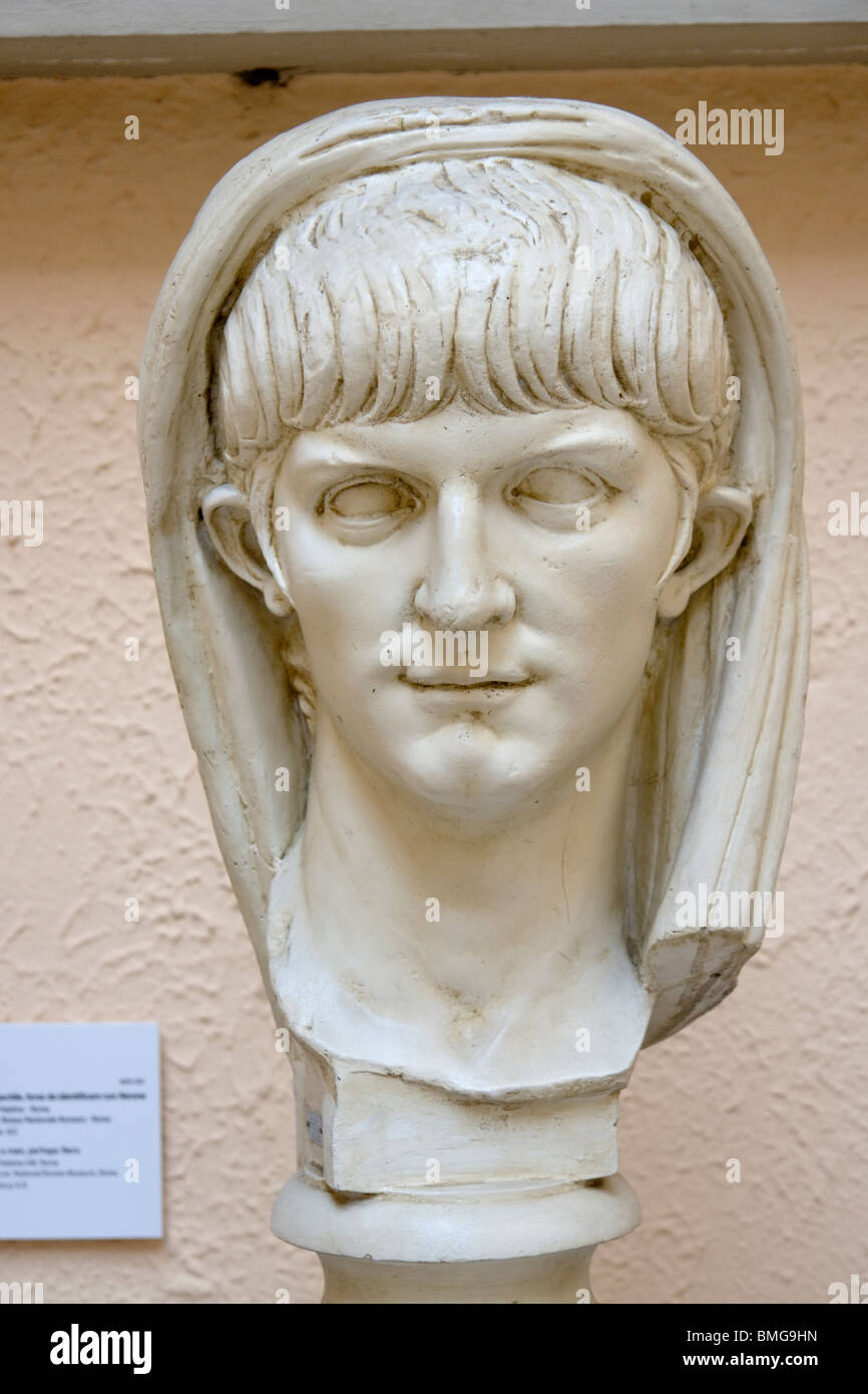 Kopf eines jungen Mannes, möglicherweise römischen Kaiser Nero Stockfoto