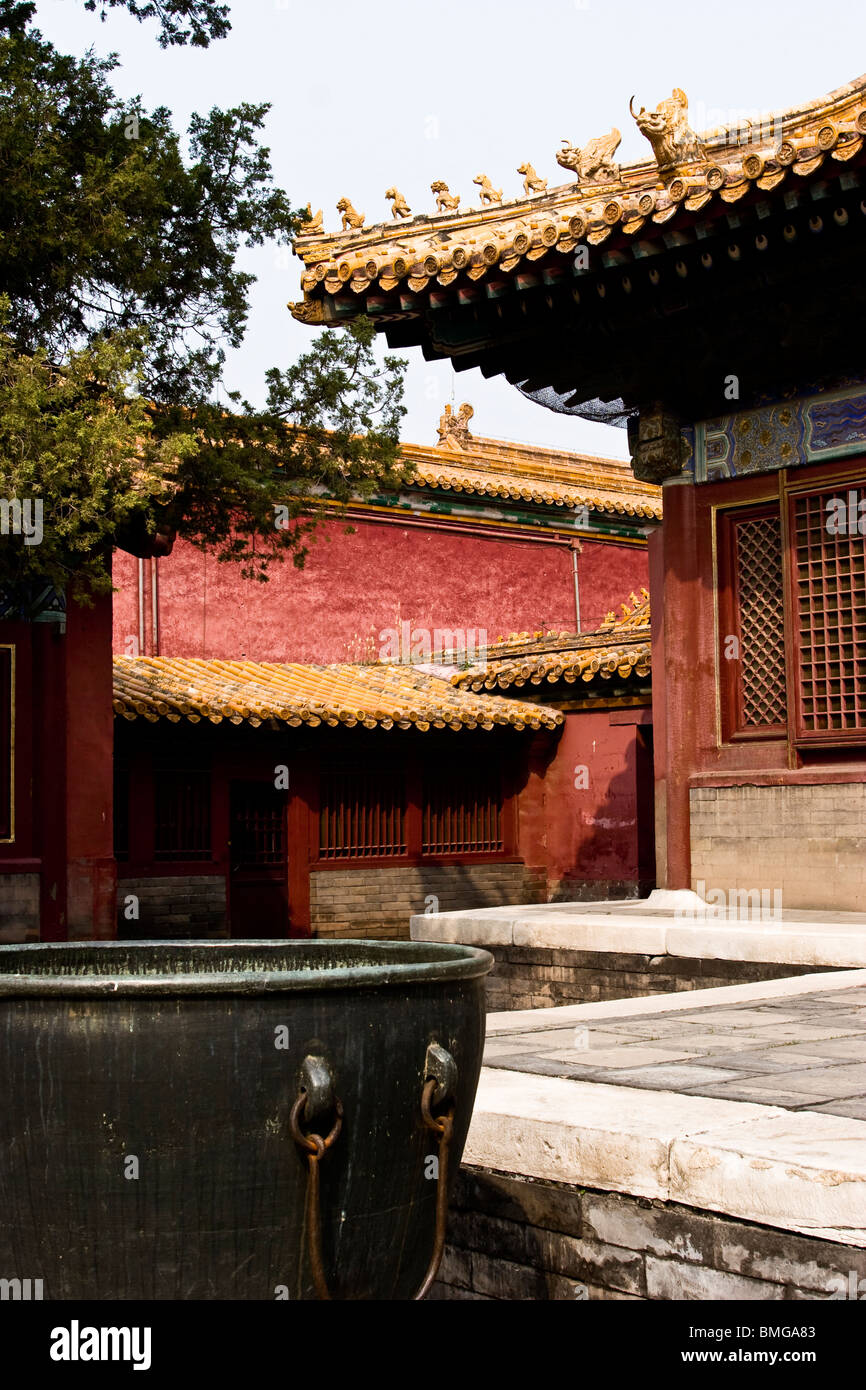 Architektur Details, Palast des bewundern Wohlwollens, Verbotene Stadt, Peking, China Stockfoto