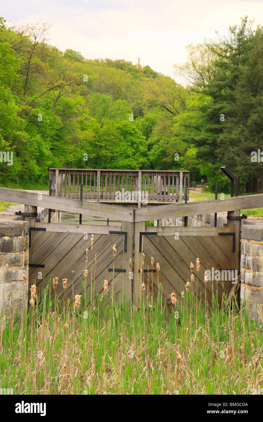 44, C und O-Kanal National Historic Park, Williamsport, Maryland zu sperren Stockfoto