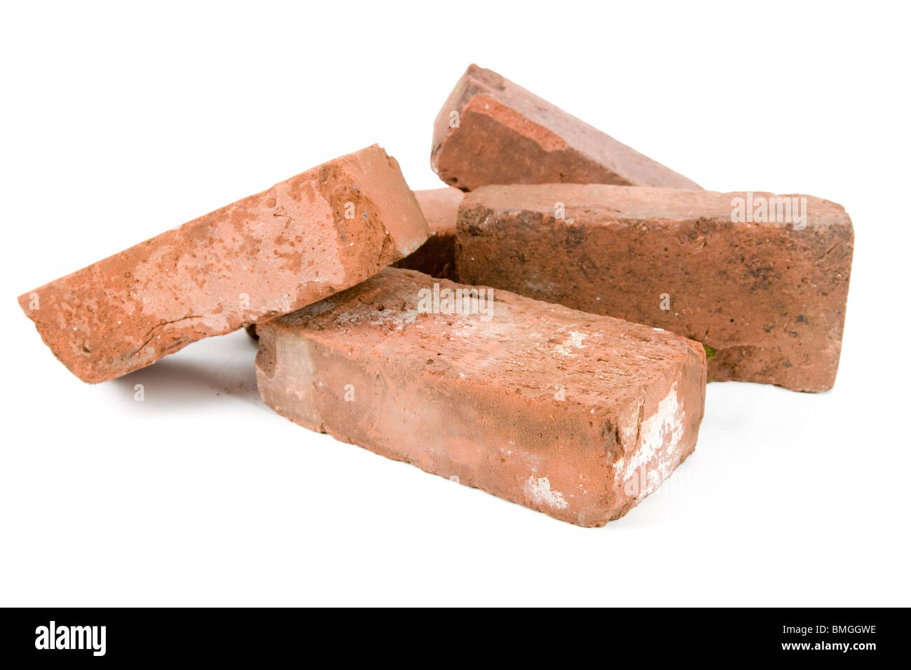 Red Brick mit weißem Hintergrund Stockfoto