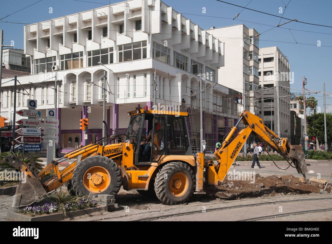 Türkei Antalya - die moderne Stadt - Straßenbauarbeiten im Zentrum Stockfoto