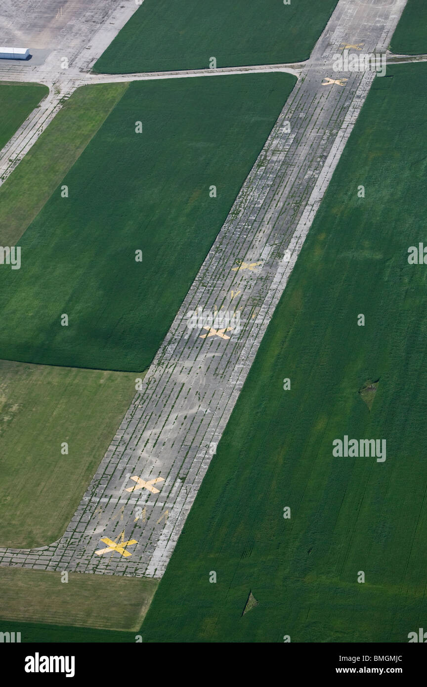 Luftaufnahme über geschlossene Piste Freeman Municipal Airport Seymour Indiana Stockfoto