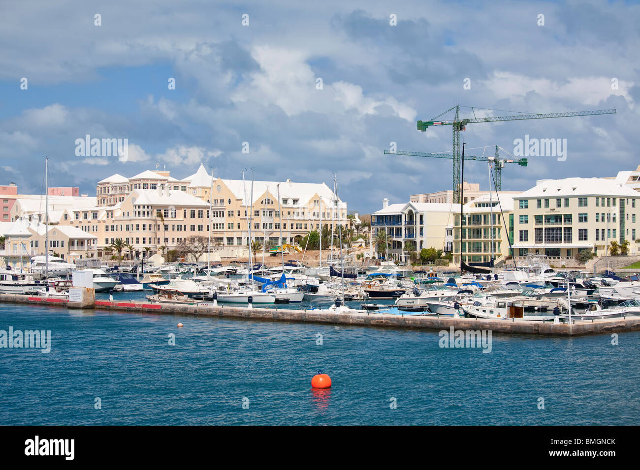 Yachtclub entlang Hamilton, Bermuda. Stockfoto