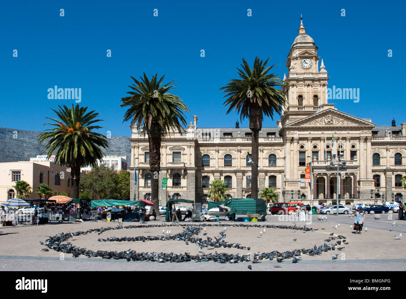 Das Rathaus ein großes Edwardian Gebäude aus 1095 und Grand Parade in Cape Town, South Africa Stockfoto
