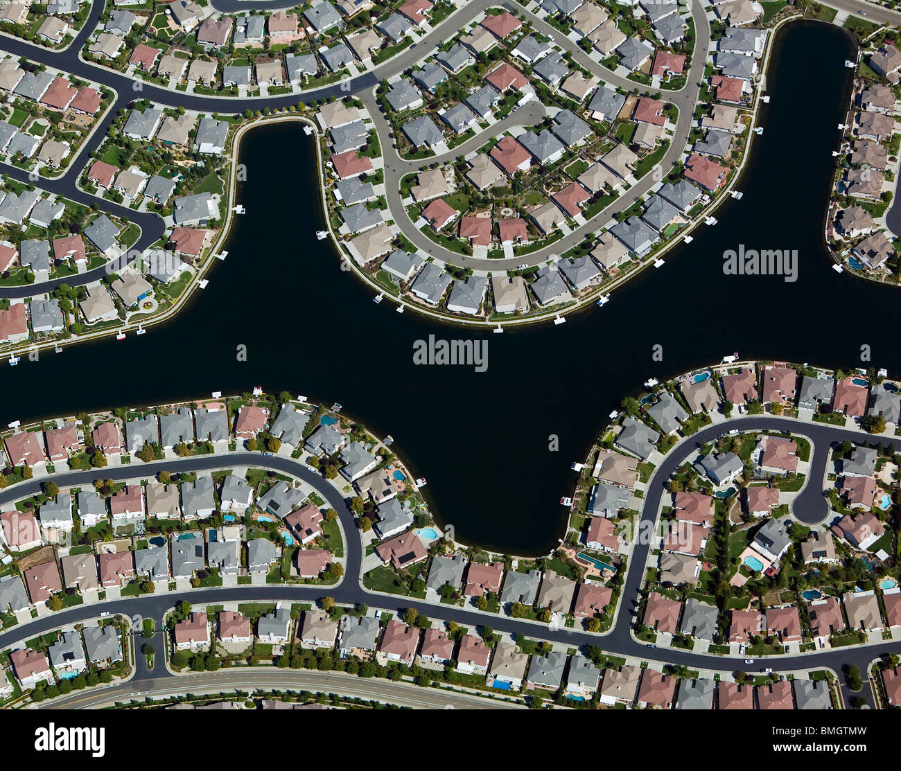 Luftaufnahme über Wohnungsbau Unterteilung Sacramento-Kalifornien Stockfoto