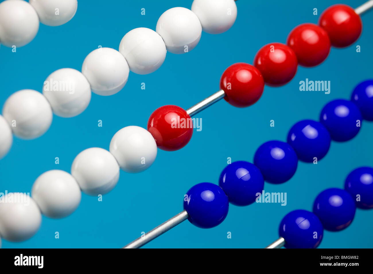 Abacus mit blauem Hintergrund Stockfoto