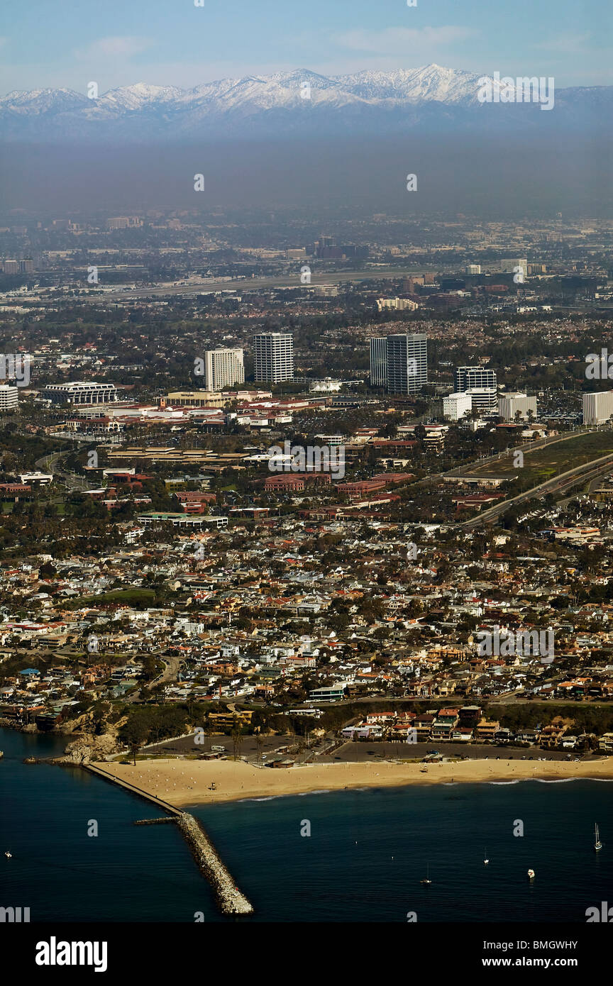 Luftaufnahme über Corona del Mar beach Costa Mesa Orange County in Kalifornien Stockfoto