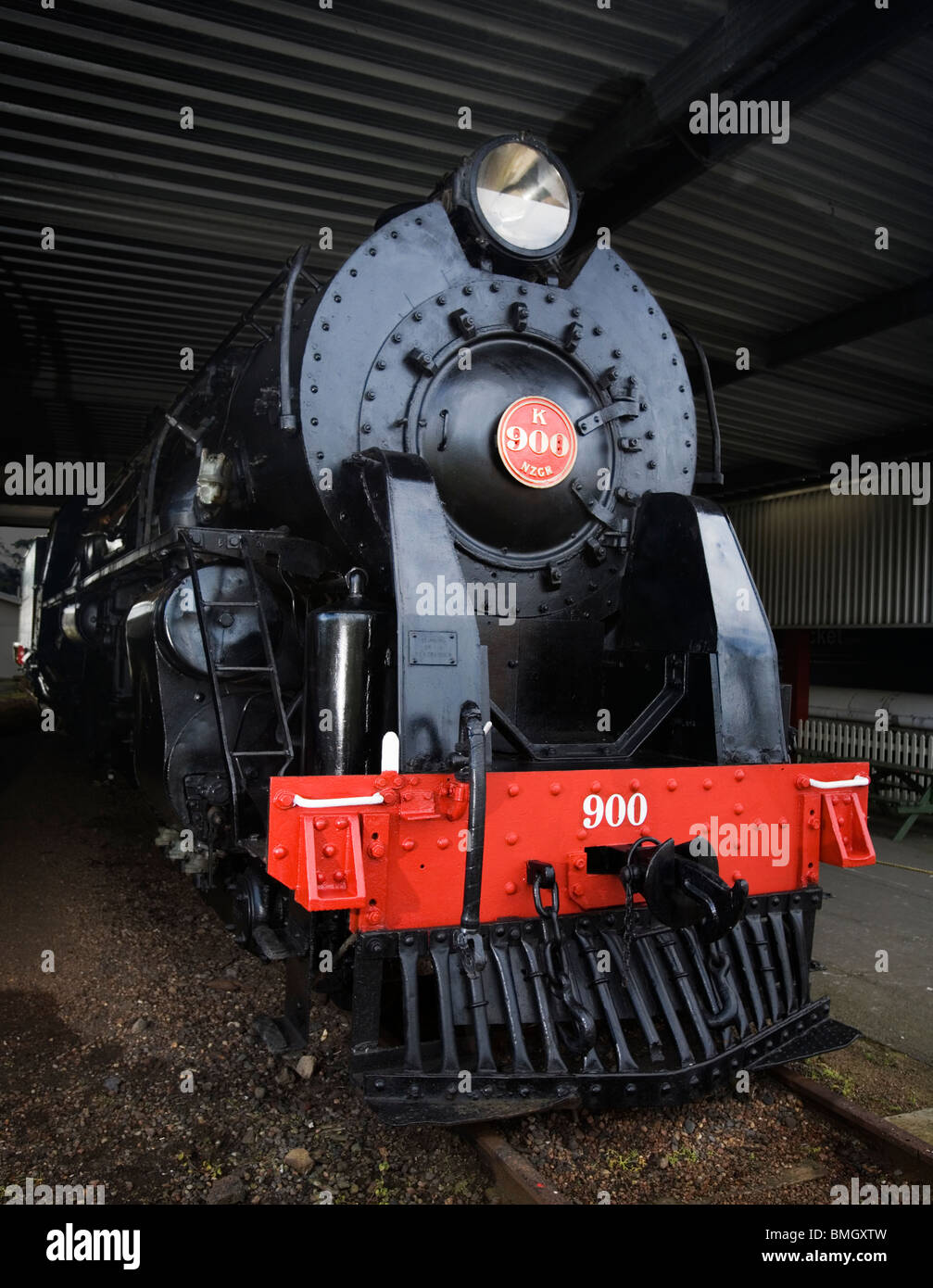 Ein 1800-Jahrgang steam locomotive Zug Motor, Auckland, Neuseeland Stockfoto