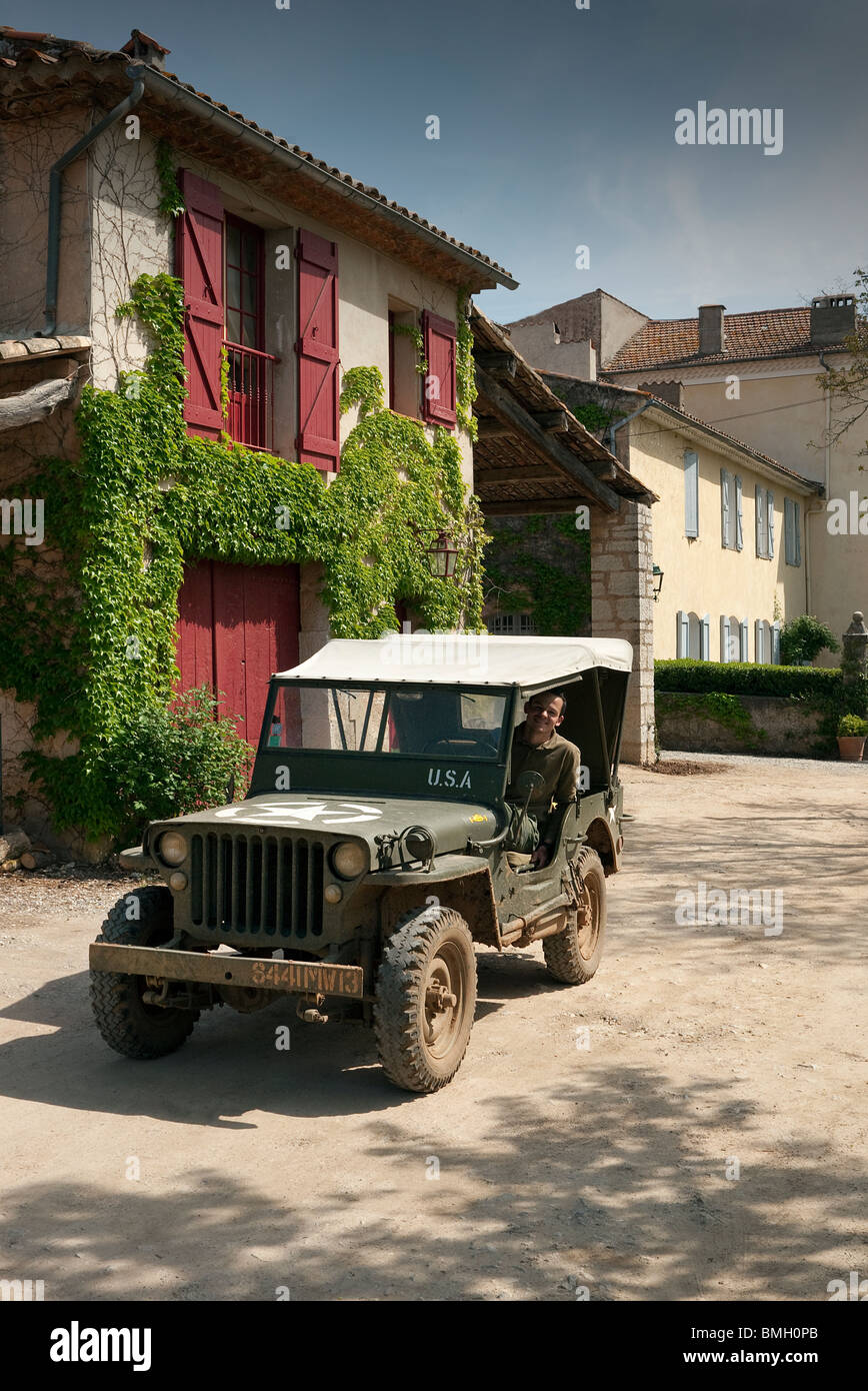 Willys Jeep in Frankreich Stockfoto