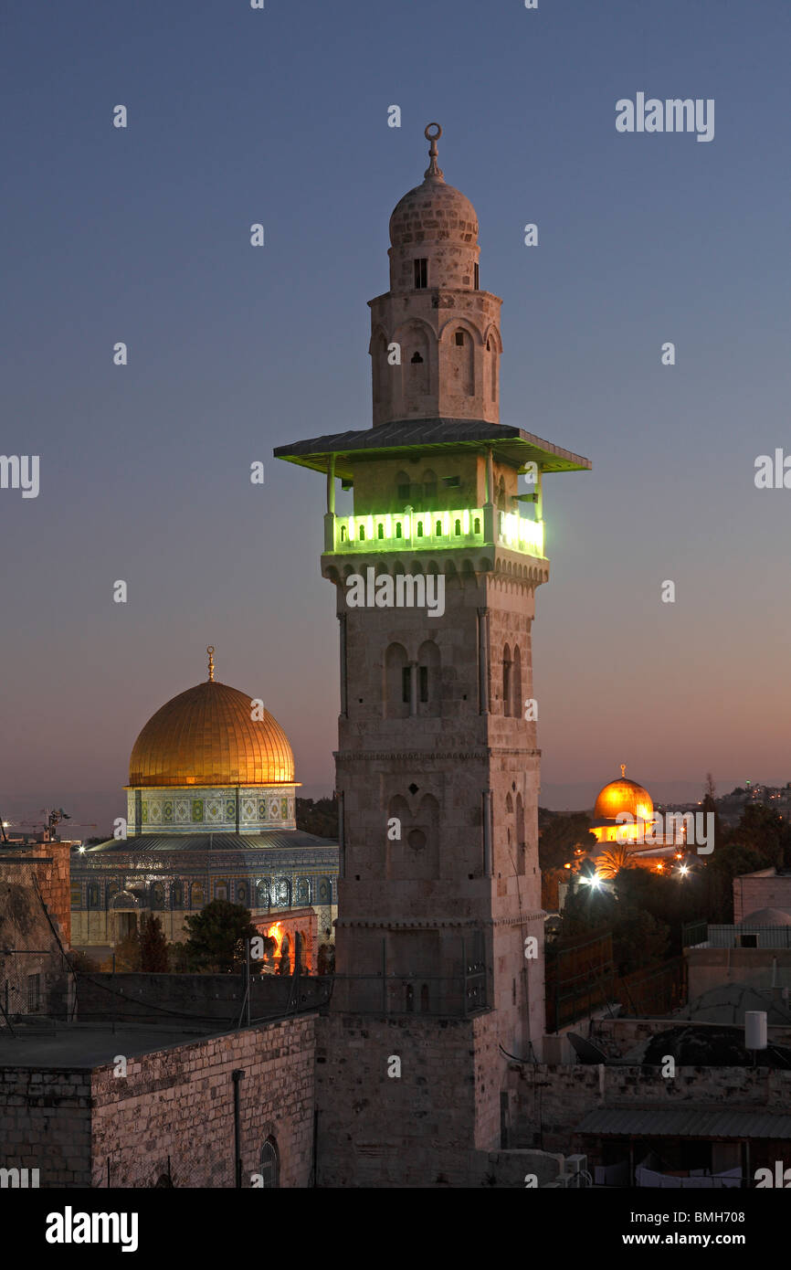 Israel, Jerusalem, Bab el Ghawanimeh Moschee, Minarett, Haube des