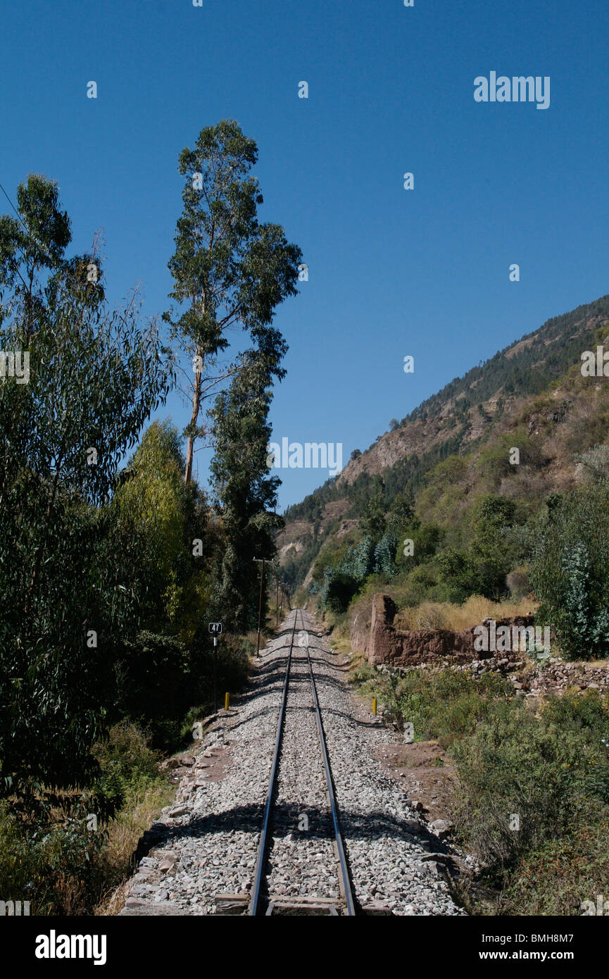 Gleise auf Weg nach Machu Picchu, Peru Stockfoto