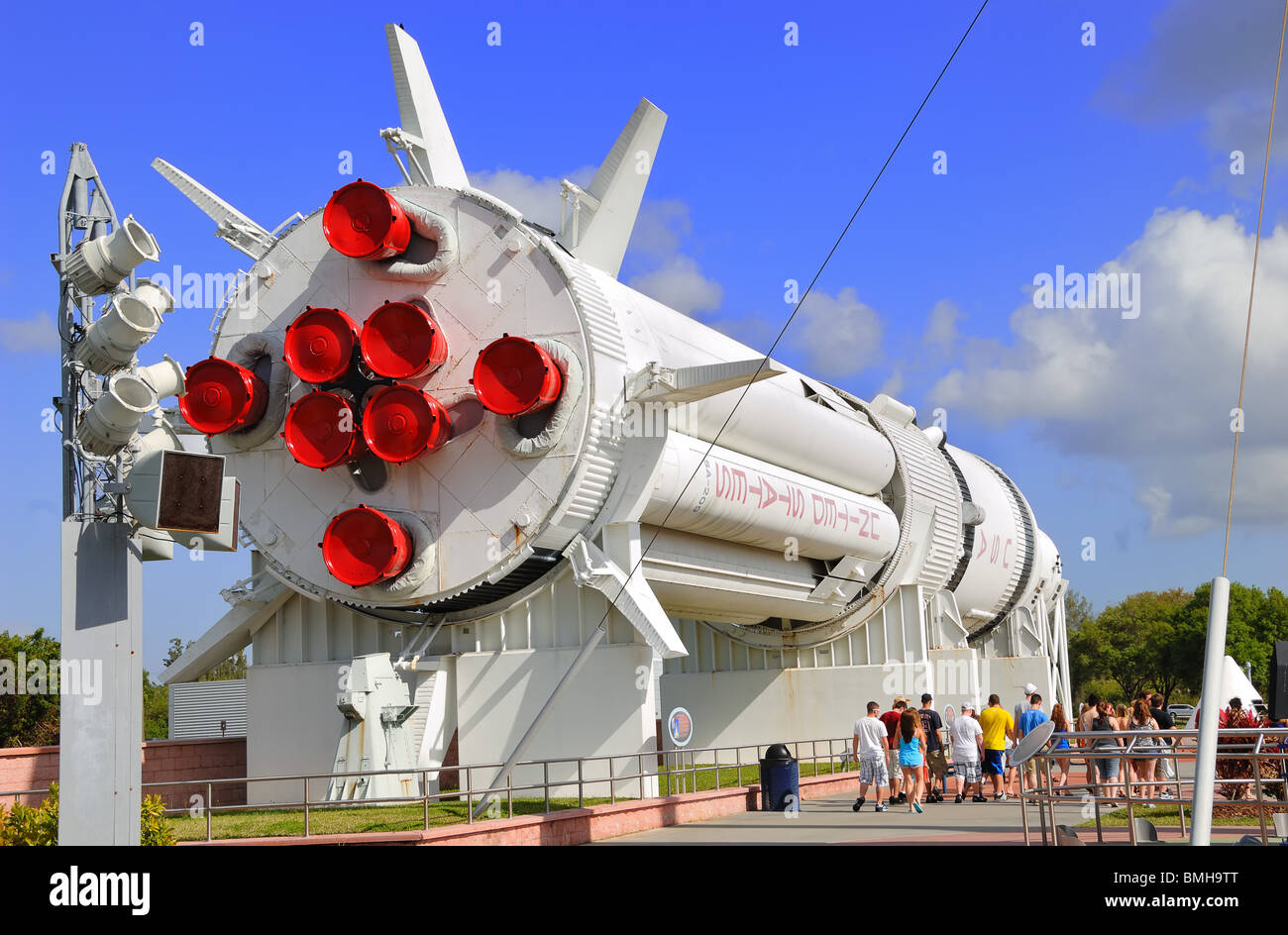 Die riesige Saturn-Rakete SA-209, auf dem Display in den Rocket Garden in The Kennedy Space Center in Florida Stockfoto