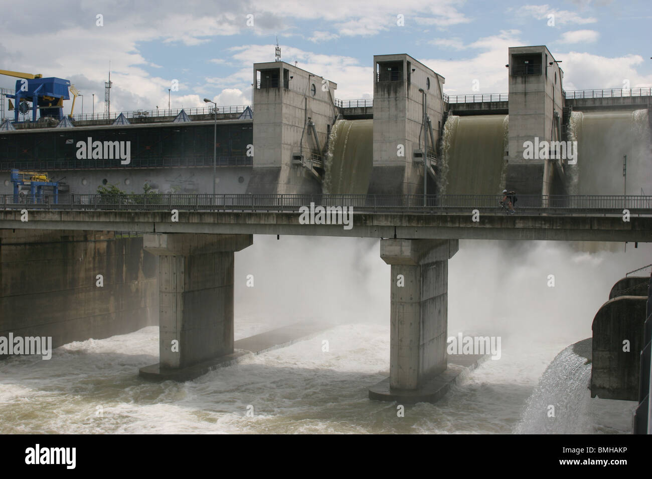 Hydro-elektrische Kraftwerk in der Stadt Zilina in der Slowakei Stockfoto