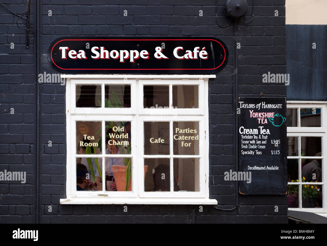 Old English Tea Room Schaufenster, England, Großbritannien Stockfoto