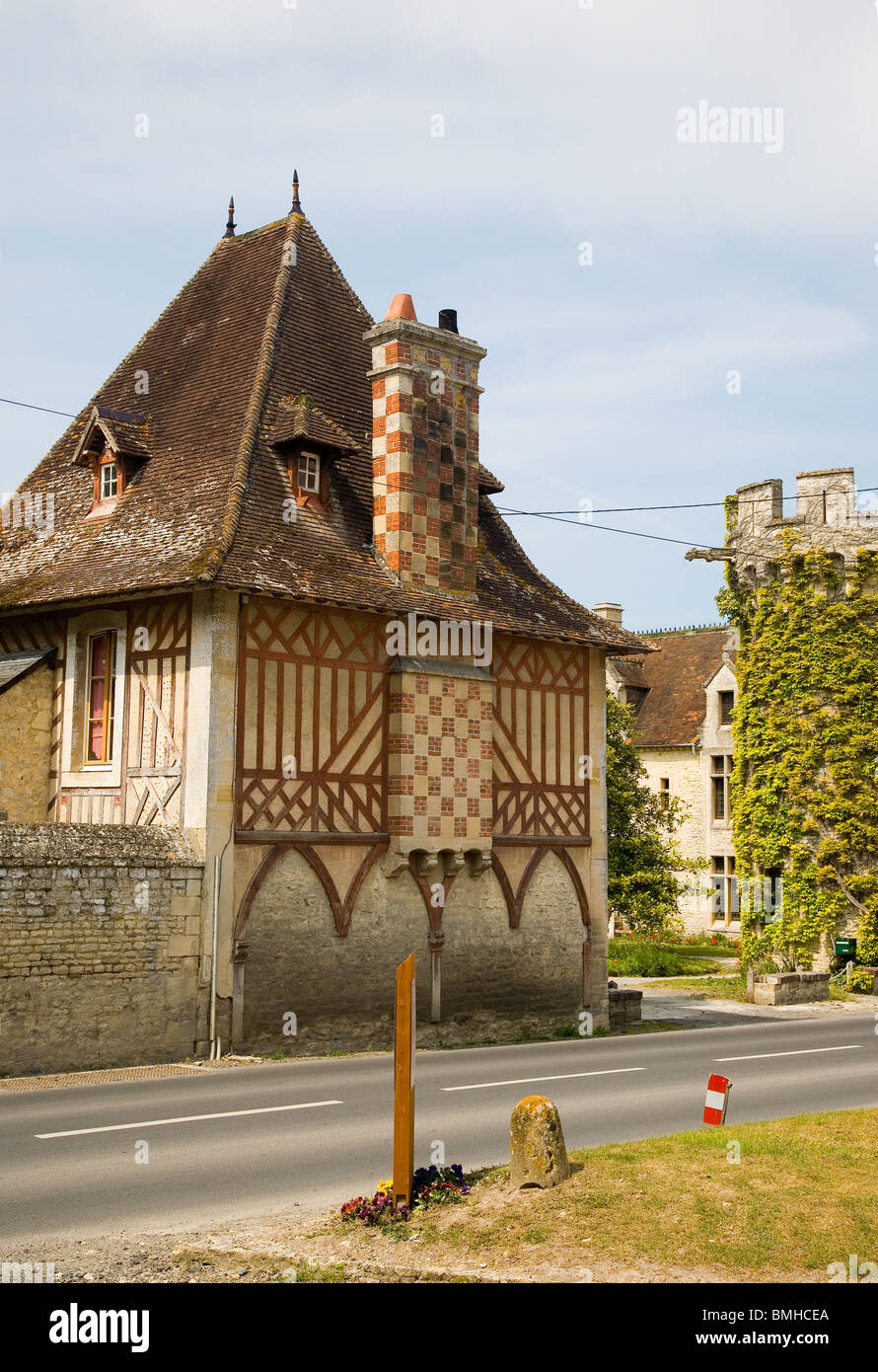 Das Herrenhaus (Le Manoir) bei Commes, Calvados, Normandie, Frankreich Stockfoto