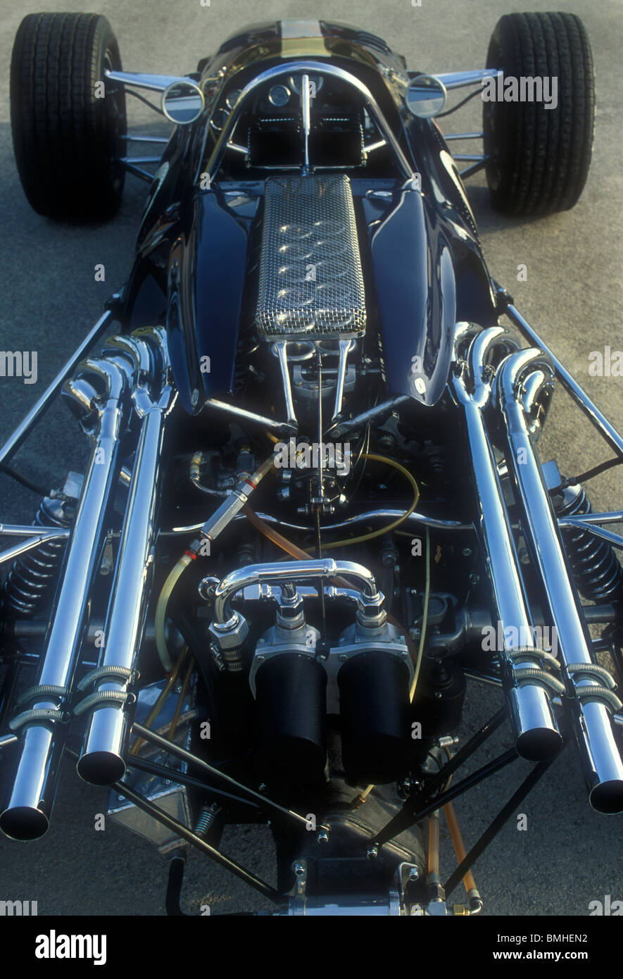 Anglo-American Racing Eagle F1 Auto 1967 zeigt Weslake V12-Motor  Stockfotografie - Alamy