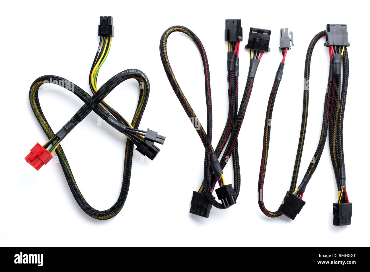 Drei Modular Netzteil-Kabel Stockfoto