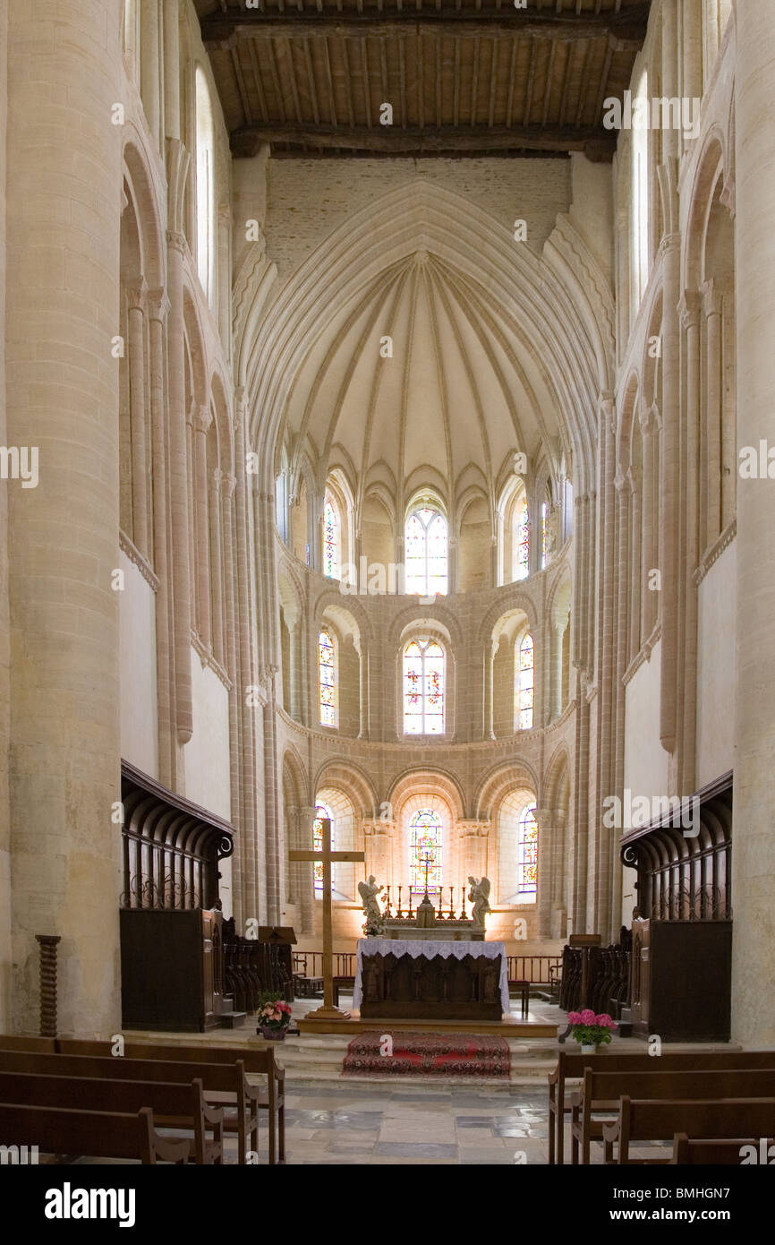 Die Abtei von Cerisy-la-Foret in der Normandie, gewidmet der Heiligen Kraft Stockfoto