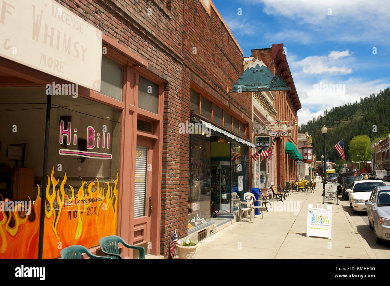 Historischen Wallace Idaho Main Street.  USA Stockfoto