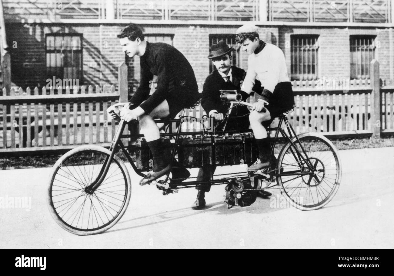 1897-elektrische Renn-tandem Stockfoto