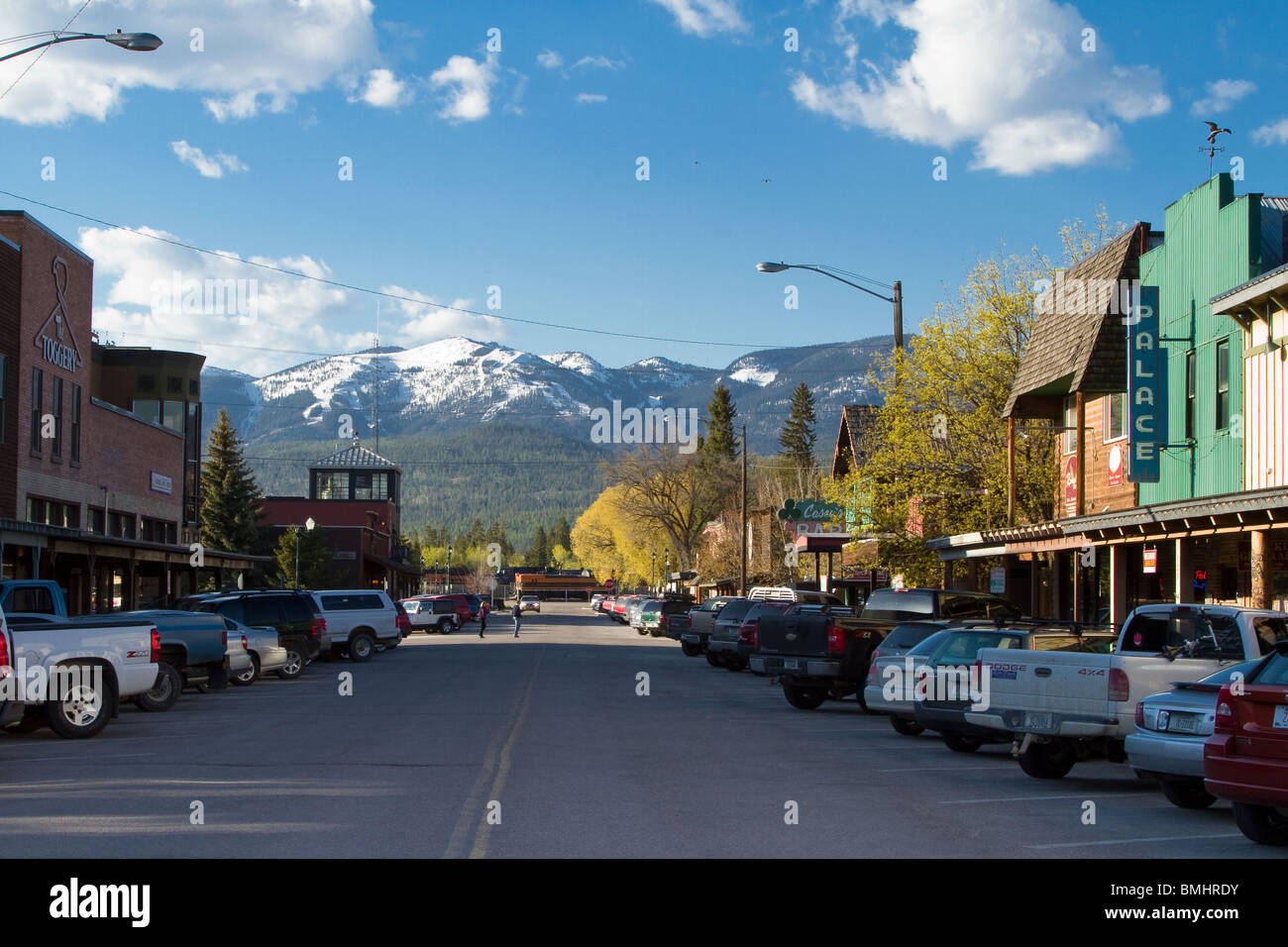 Die Innenstadt von Whitefish, Montana Stockfoto