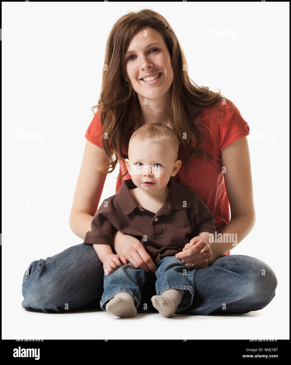 Porträt einer Frau und einem Kleinkind Stockfoto
