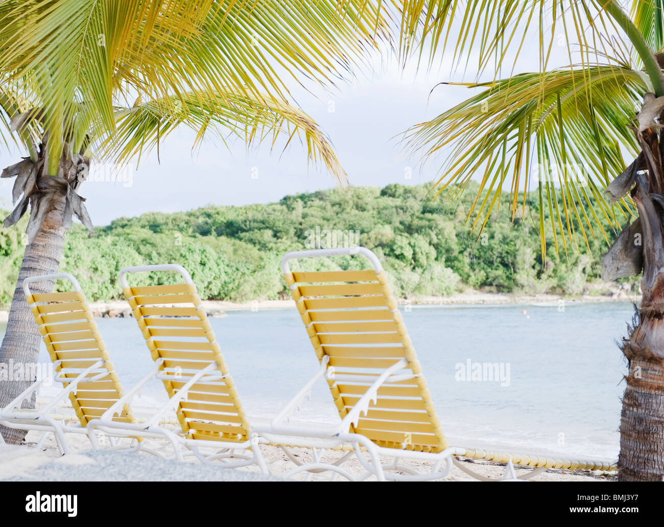 Liegen am Strand Stockfoto