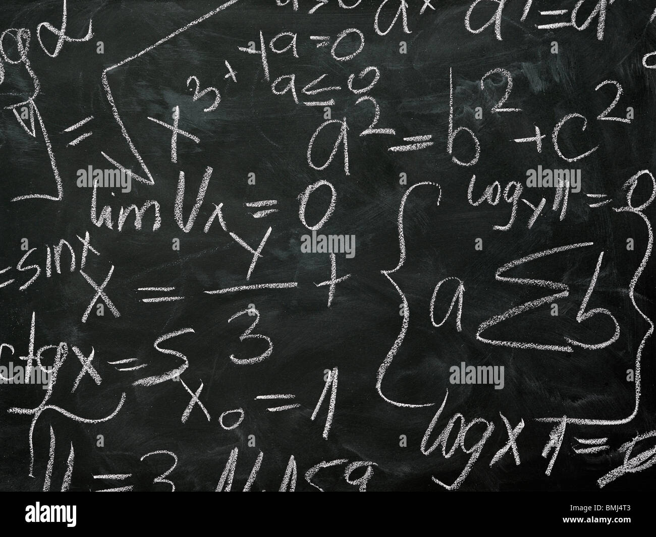 Mathe-Formel auf einer Tafel Stockfoto