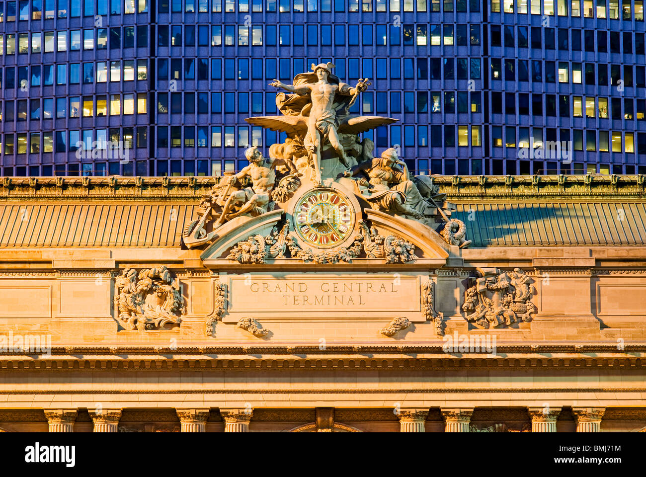 Statue von Quecksilber, Grand Central Terminal in New York City. Stockfoto