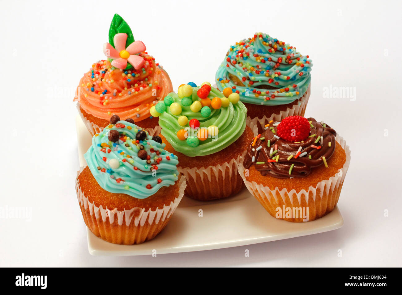 Verschiedene Muffins Rezept erhältlich Stockfoto