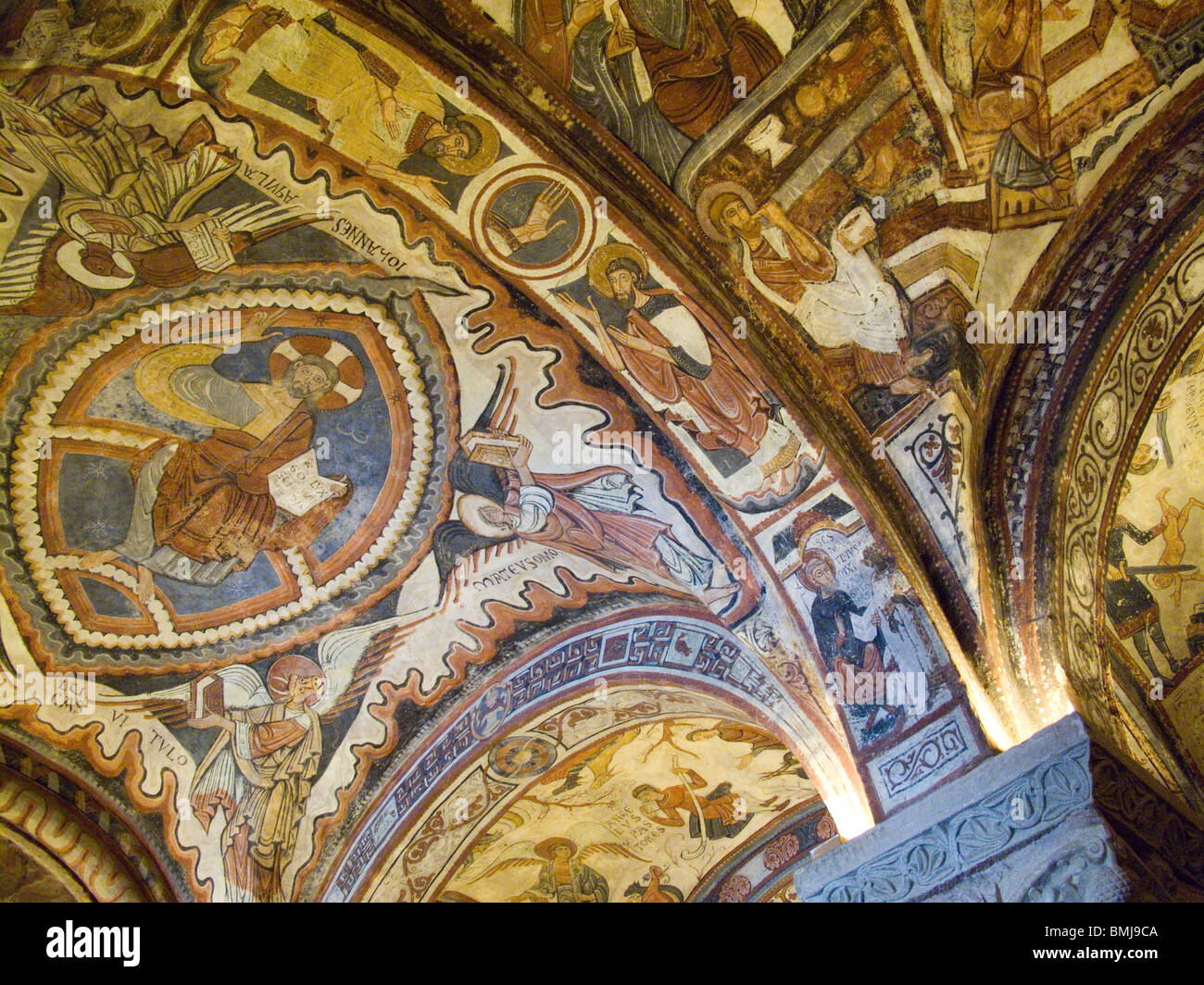 Panthocrator. Romanische Malereien in der Krypta der Könige. Collegiate Kirche San Isidoro, Leon, Spanien Stockfoto