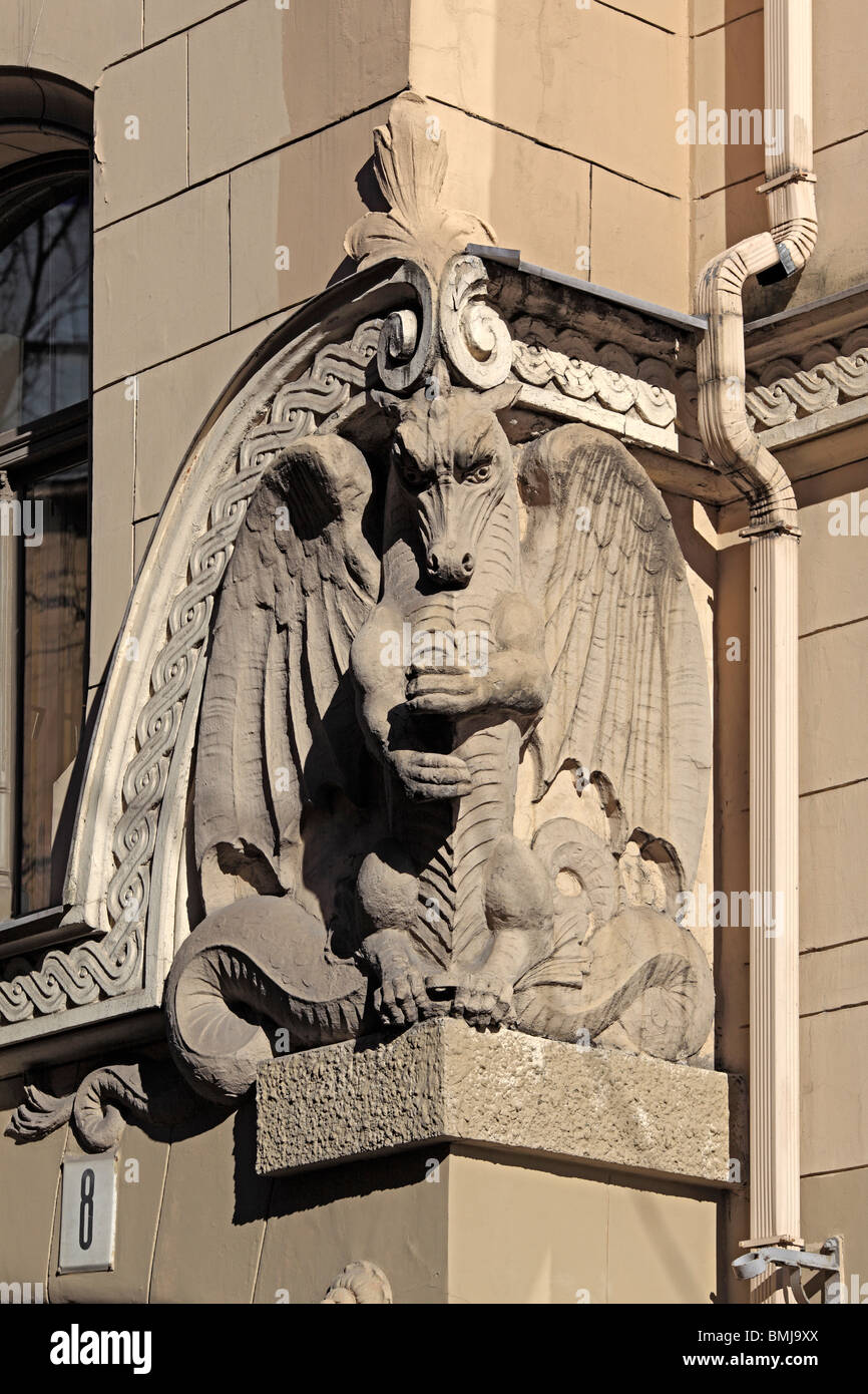 Jugendstilhaus, Riga, Lettland Stockfoto