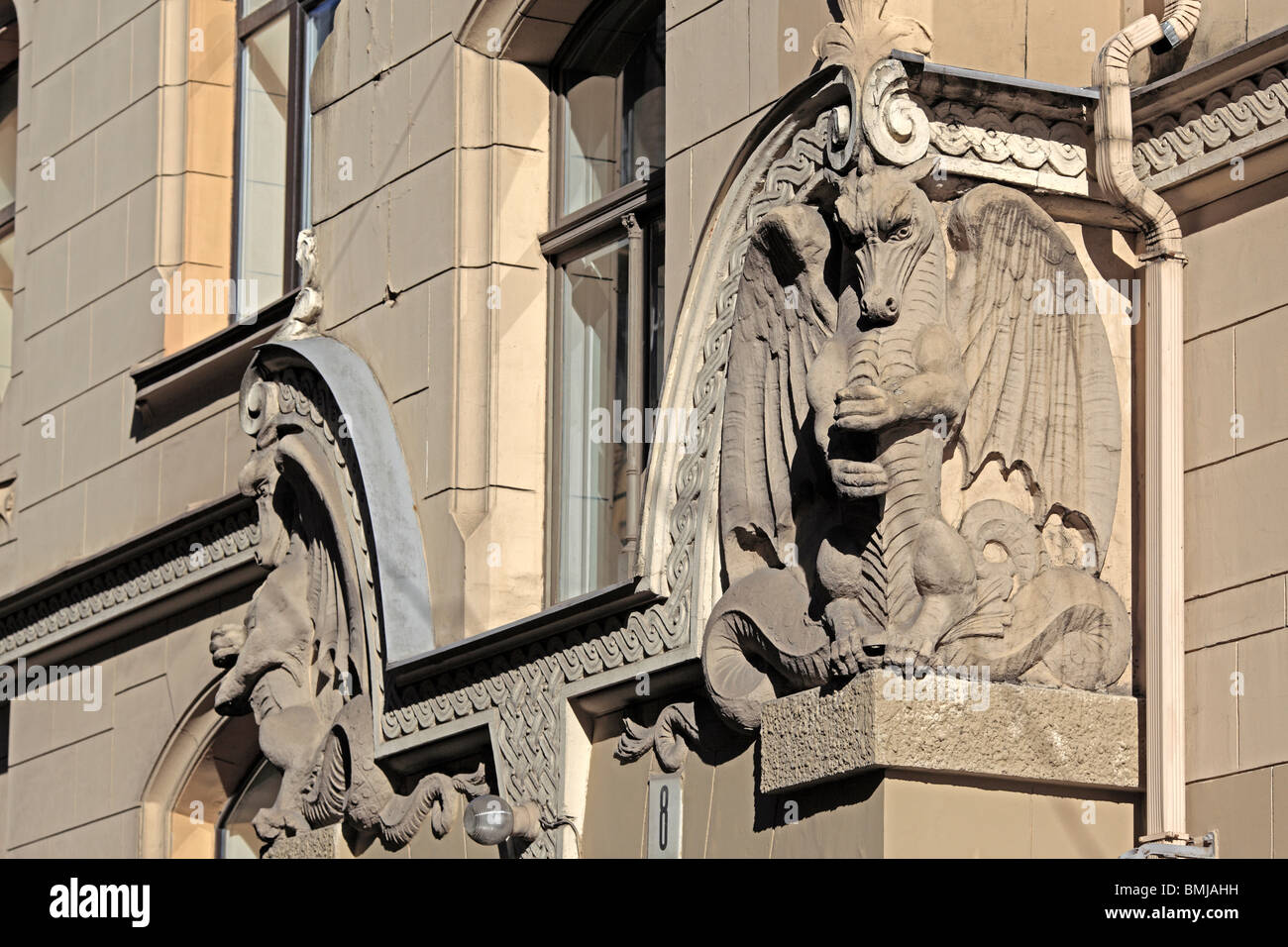 Jugendstilhaus, Riga, Lettland Stockfoto